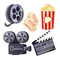 cinema movie set cartoon vector illustration