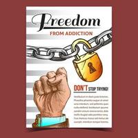 Freedom From Addiction Advertising Poster Vector