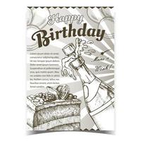 Happy Birthday Celebrate Advertising Poster Vector