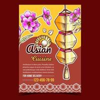 Asian Traditional Cuisine Advertise Poster Vector