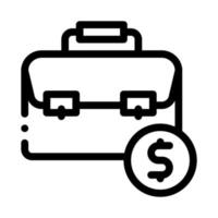 Suitcase Bag Case And Dollar Coin Vector Icon