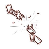 chain broken cartoon vector illustration