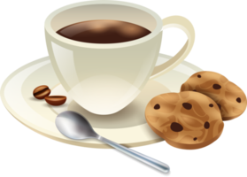 Coffee with cookies png