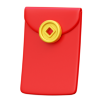 3D Chinese new year red envelope illustration png