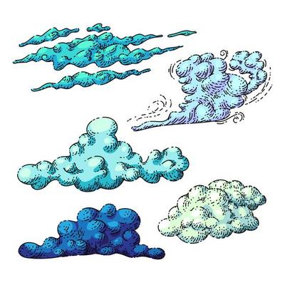 cloud sky sketch hand drawn vector