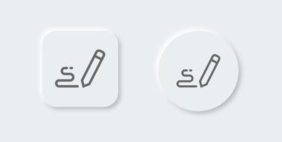 Write line icon in neomorphic design style. Pen signs vector illustration.