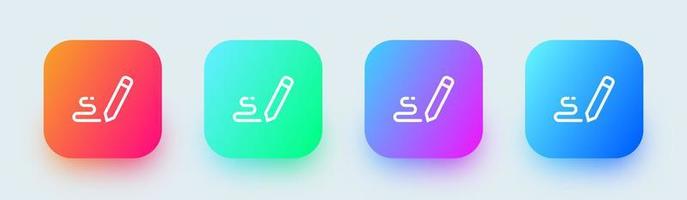 Write line icon in square gradient colors. Pen signs vector illustration.