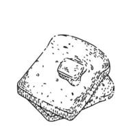 toast bread sketch hand drawn vector