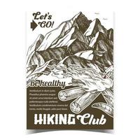 Hiking Adventure Club Advertising Poster Vector