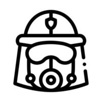 ilustración de esquema de icono de casco de máscara de bombero vector
