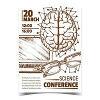 vector de cartel de promoción de conferencia de ciencia de medicina