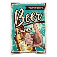 vector de banner de publicidad de bebida artesanal premium de cerveza
