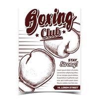 Boxing Sportive Club Advertising Poster Vector