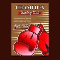 Champion Boxing Club Advertising Banner Vector