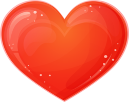 lindo símbolo de amor de corazón brillante. día de San Valentín. ilustración para diseño aislado sobre fondo transparente. png