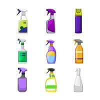 bathroom cleaner set cartoon vector illustration