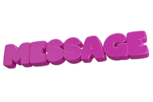 message 3d word text png