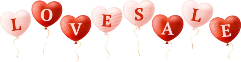 valentine love sale balloon realistic png