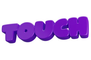 touch 3d word text png