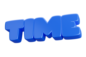 time 3d word text png