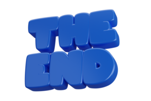 the end 3d word text png