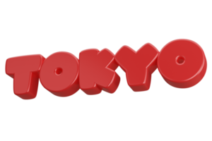 tokyo 3d word text png