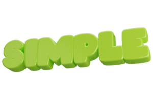 simple, 3d word text png