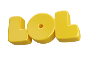 lol 3d word text png