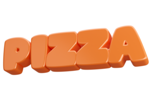 texto de palavra 3d de pizza png