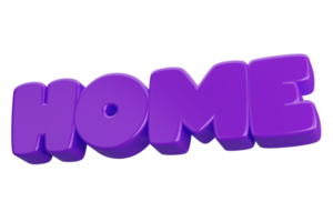 home 3d word text png