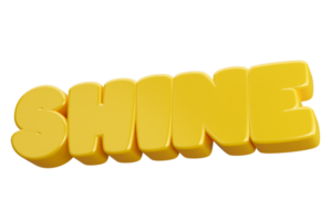 shine 3d word text png