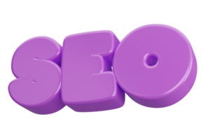 seo 3d word text png