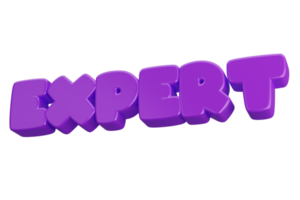 expert 3d word text png