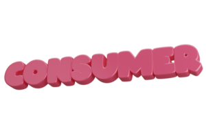 consumer 3d word text png