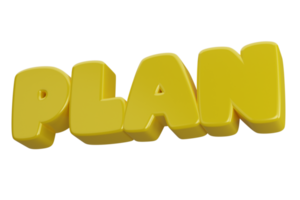 Planen Sie 3D-Worttext png