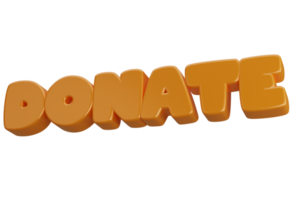 Spenden Sie 3D-Worttext png