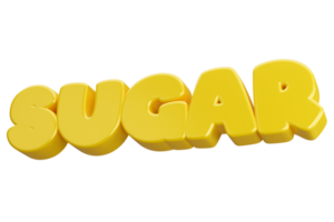 sucre mot texte 3d png