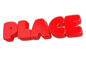 place 3d word text png