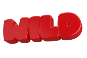 wild 3d word text png