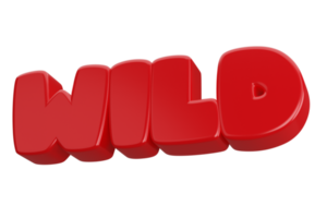 wild 3d woord tekst png