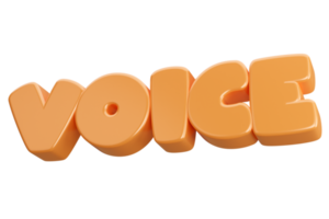 voice 3d word text png