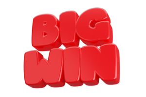 big win 3d word text png