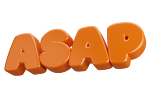 asap 3d word text png