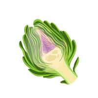 artichoke cut cartoon vector illustration