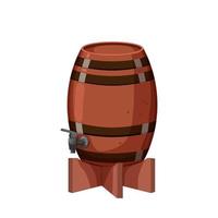 oak barrel wine cartoon vector illustration