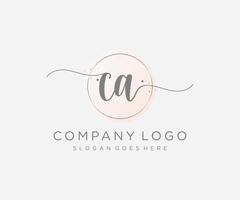 Initial CA feminine logo. Usable for Nature, Salon, Spa, Cosmetic and Beauty Logos. Flat Vector Logo Design Template Element.
