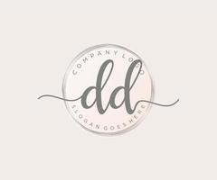 Initial DD feminine logo. Usable for Nature, Salon, Spa, Cosmetic and Beauty Logos. Flat Vector Logo Design Template Element.