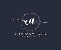 Initial EA feminine logo. Usable for Nature, Salon, Spa, Cosmetic and Beauty Logos. Flat Vector Logo Design Template Element.