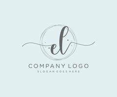 Initial EL feminine logo. Usable for Nature, Salon, Spa, Cosmetic and Beauty Logos. Flat Vector Logo Design Template Element.