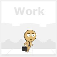 Man with tie and suitcase goes to work vector